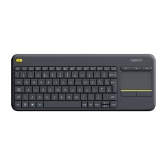 TASTIERA K400 PLUS LOG BK CON TOUCH WIRELESS NERA USB RETAIL UNIFIYNG