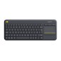 TASTIERA K400 PLUS LOG BK CON TOUCH WIRELESS NERA USB RETAIL UNIFIYNG
