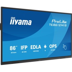 iiyama TE8612MIS-B4AG visualizzatore di messaggi Design chiosco 2,17 m (85.6") LCD Wi-Fi 400 cd/m² 4K Ultra HD Nero Touch screen