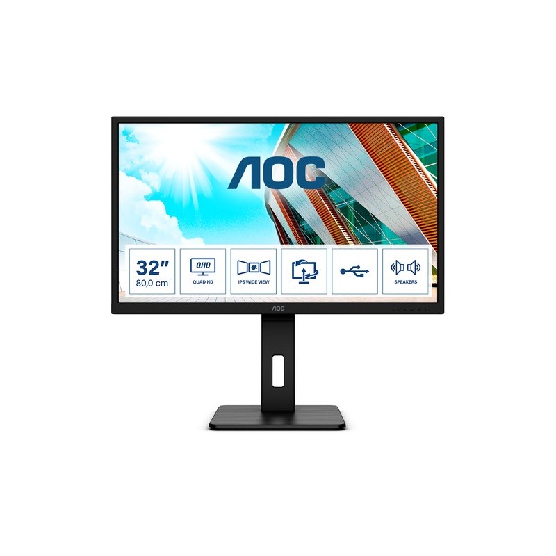 AOC P2 Q32P2 Monitor PC 80 cm (31.5") 2560 x 1440 Pixel 2K Ultra HD LED Nero