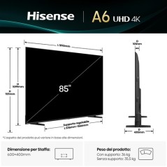 HISENSE TV DLED 4K 85 SMART TV