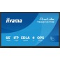 iiyama TE6512MIS-B4AG visualizzatore di messaggi Design chiosco 165,1 cm (65") LCD Wi-Fi 400 cd/m² 4K Ultra HD Nero Touch screen