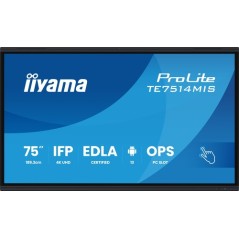iiyama PROLITE TE7514MIS-B2AG Design chiosco 190,5 cm (75") LCD Wi-Fi 435 cd/m² 4K Ultra HD Nero Touch screen Processore integra