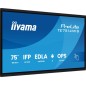 iiyama PROLITE TE7514MIS-B2AG Design chiosco 190,5 cm (75") LCD Wi-Fi 435 cd/m² 4K Ultra HD Nero Touch screen Processore integra