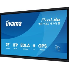 iiyama PROLITE TE7514MIS-B2AG Design chiosco 190,5 cm (75") LCD Wi-Fi 435 cd/m² 4K Ultra HD Nero Touch screen Processore integra