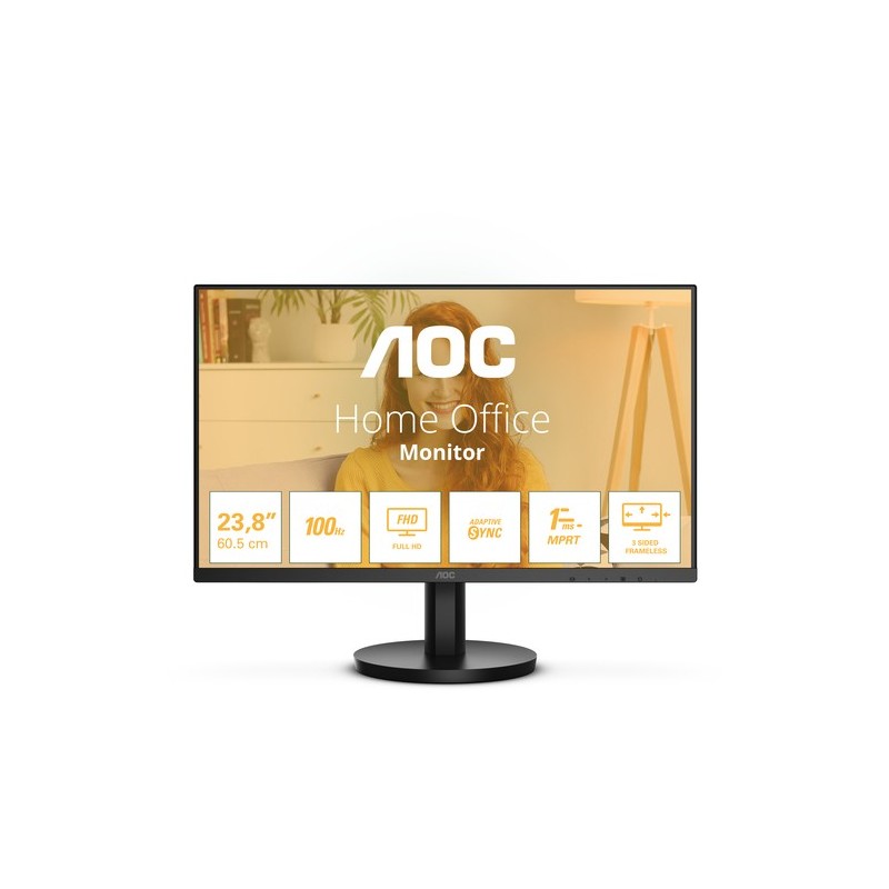 AOC 24B3HMA2 Monitor PC 60,5 cm (23.8") 1920 x 1080 Pixel Full HD LED Nero