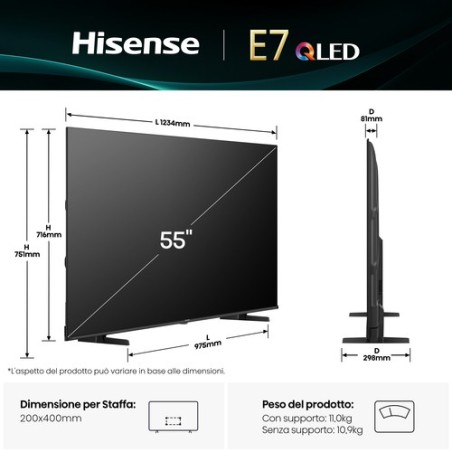HISENSE TV QLED ULTRA HD 4K DLED 55 SMART TV
