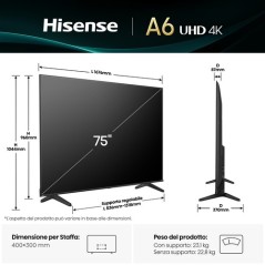 HISENSE TV DLED 4K 75 SMART TV