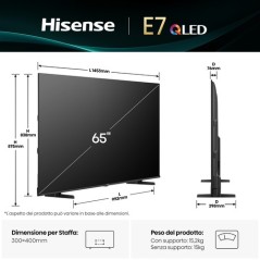 HISENSE SMART TV QLED 4K 65 VIDAA 8 BLACK