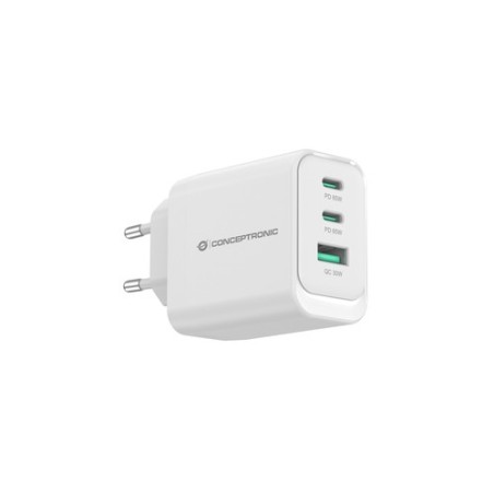 ALIMENTATORE 65W GAN 3 PORTE W 2*USB C+1*USB A QC+PD3.0+PPS