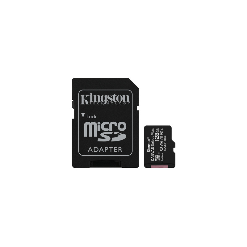 Kingston Technology Canvas Select Scheda micSDXC Plus 100R A1 C10 da 128GB + adattatore
