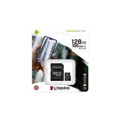 Kingston Technology Canvas Select Scheda micSDXC Plus 100R A1 C10 da 128GB + adattatore