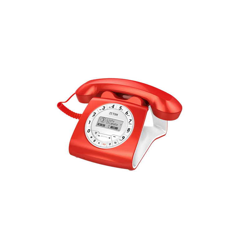 TIM Sirio Classico Telefono analogico Identificatore di chiamata Rosso, Bianco