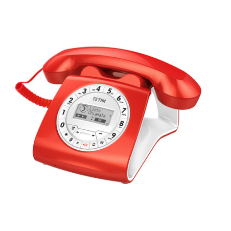 TIM Sirio Classico Telefono analogico Identificatore di chiamata Rosso, Bianco