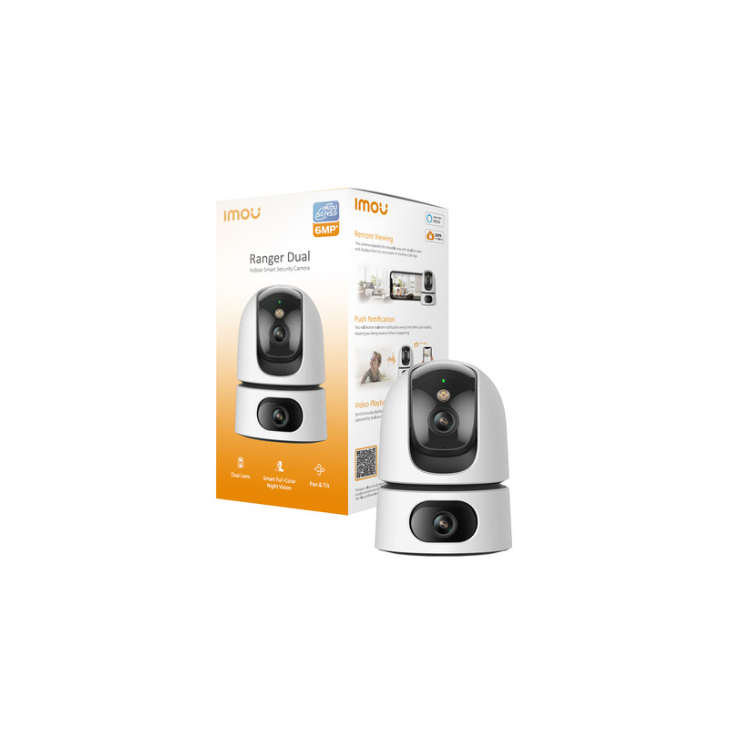 CAMERA DOME 3MP+3MP PTZ SIRENA FARO 3.6MM/IR15/MSD/WIFI6/FC/IMOU SENSE