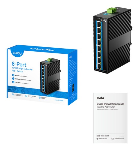 Cudy 8-Port 10/100M Industrial PoE Switch