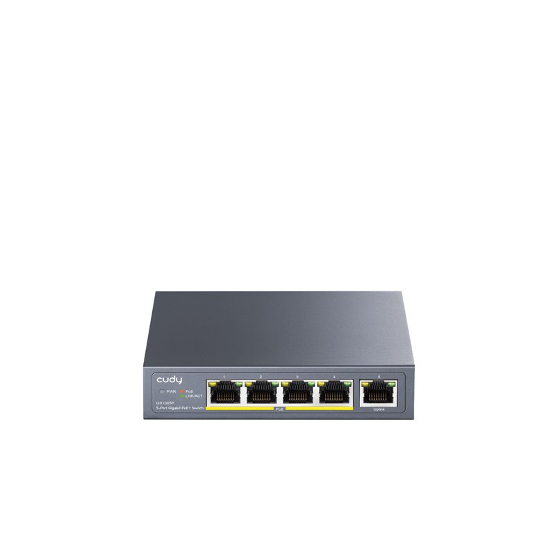 SWITCH 5P GIGABIT DI CUI 4P POE 60W POE POWER SUPPLY VLAN/EXTEN DIP