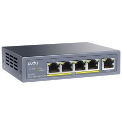 SWITCH 5P GIGABIT DI CUI 4P POE 60W POE POWER SUPPLY VLAN/EXTEN DIP