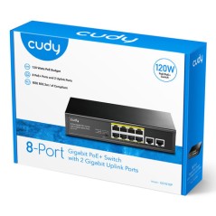 SWITCH 8P GIGABIT POE+DA 30W+2PRJ45 20GBPS 120W POWER SUPPLY