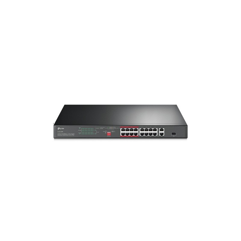 TP-Link TL-SL1218P switch di rete Non gestito Gigabit Ethernet (10/100/1000) Supporto Power over Ethernet (PoE) 1U Nero