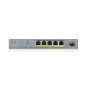 SWITCH GS1350-6HP GIGABIT 6P POE + 1 SFP
