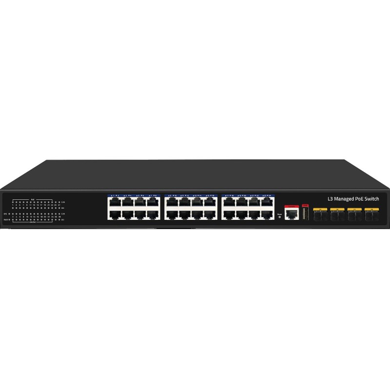 SWITCH 24P GIGABIT POE+ +4 10G SFP SLOTS/400W