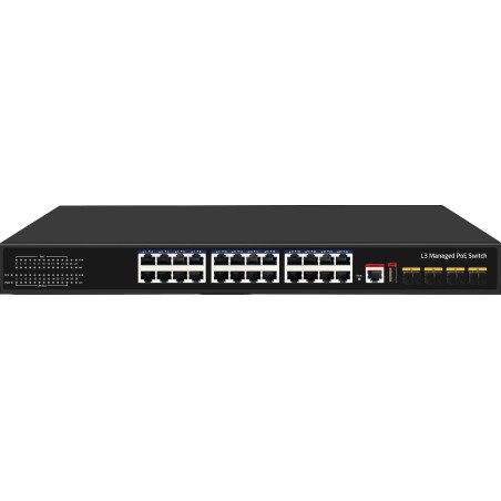 SWITCH 24P GIGABIT POE+ +4 10G SFP SLOTS/400W