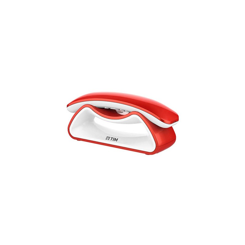 TIM Smile Telefono DECT Identificatore di chiamata Rosso, Bianco