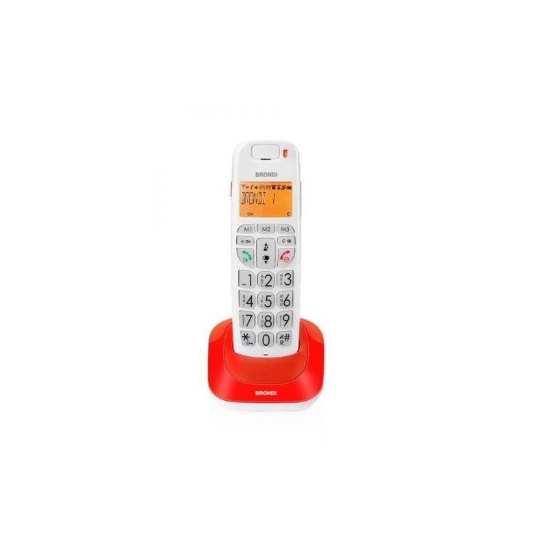 TIM Brondi Bravo Bright Telefono DECT Identificatore di chiamata Rosso