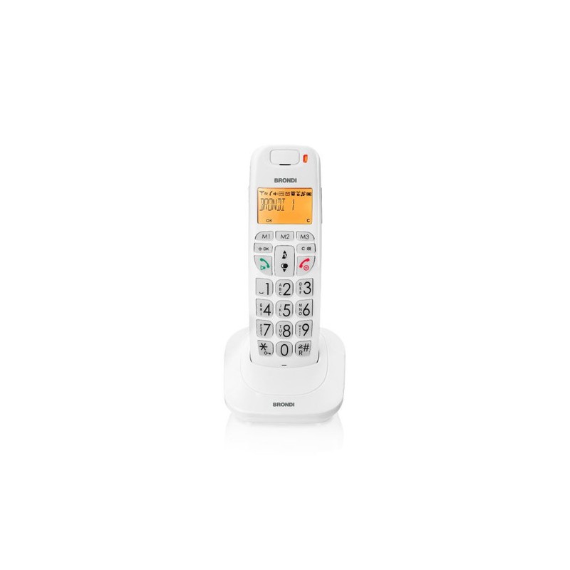TIM Brondi Bravo Bright Telefono DECT Identificatore di chiamata Bianco TIM Brondi Bravo Bright Telefono DECT Identificatore di chiamata Bianco