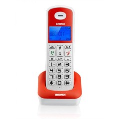 TIM Brondi Bravo Style Telefono DECT Identificatore di chiamata Rosso, Bianco