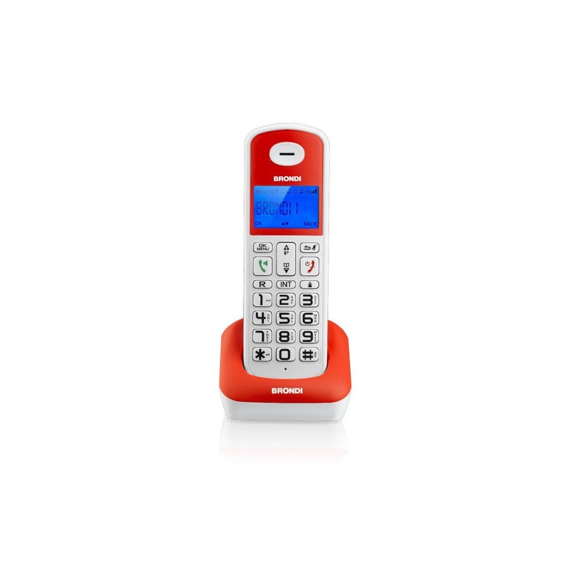 TIM Brondi Bravo Style Telefono DECT Identificatore di chiamata Rosso, Bianco