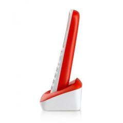 TIM Brondi Bravo Style Telefono DECT Identificatore di chiamata Rosso, Bianco