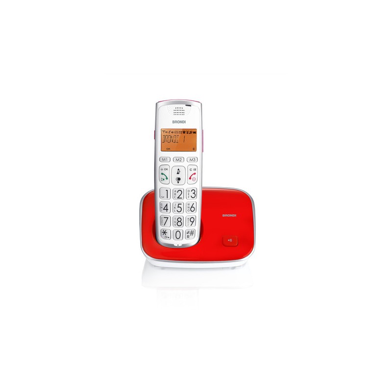 TIM Brondi Bravo Gold 2 Telefono DECT Identificatore di chiamata Rosso, Bianco