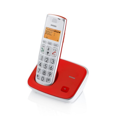 TIM Brondi Bravo Gold 2 Telefono DECT Identificatore di chiamata Rosso, Bianco