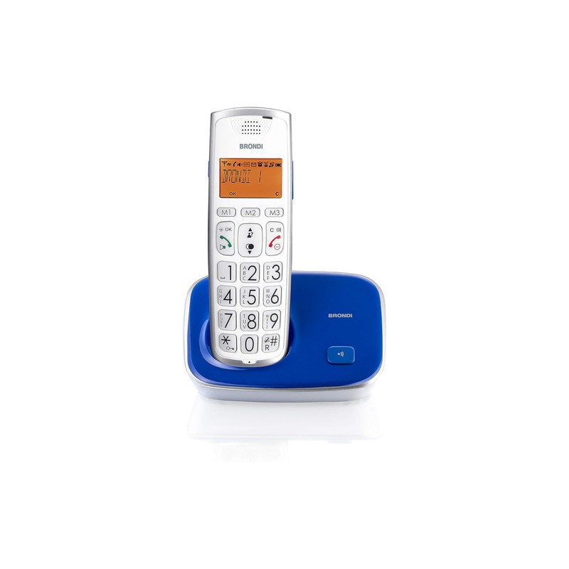 TIM Brondi Bravo Gold 2 Telefono DECT Identificatore di chiamata Blu, Bianco