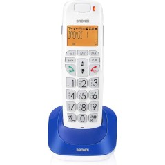 TIM Brondi Bravo Bright Telefono DECT Identificatore di chiamata Blu, Bianco