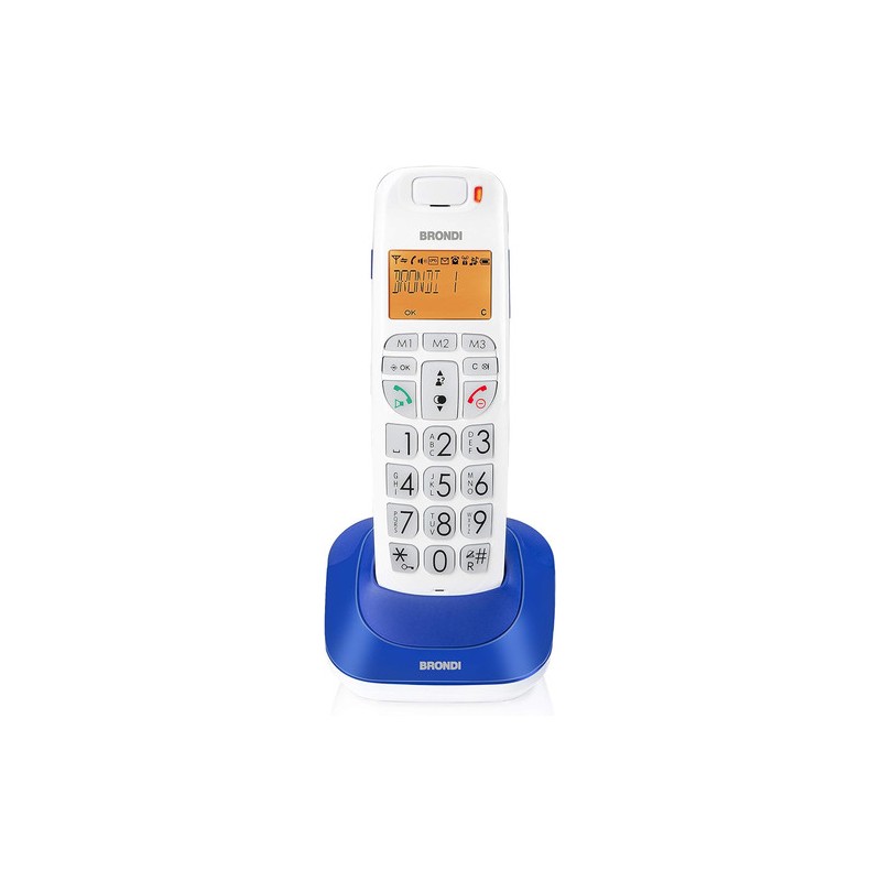 TIM Brondi Bravo Bright Telefono DECT Identificatore di chiamata Blu, Bianco