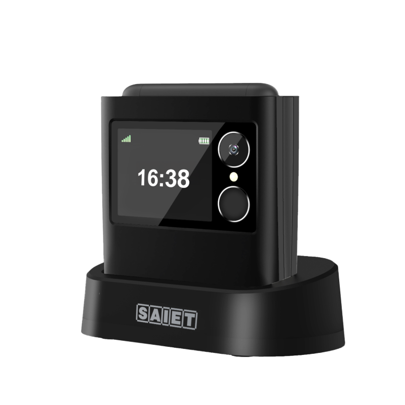 SAIET JOY FLIP NERO - 4G ,Tasti grandi e retroilluminati, audio alto , SOS