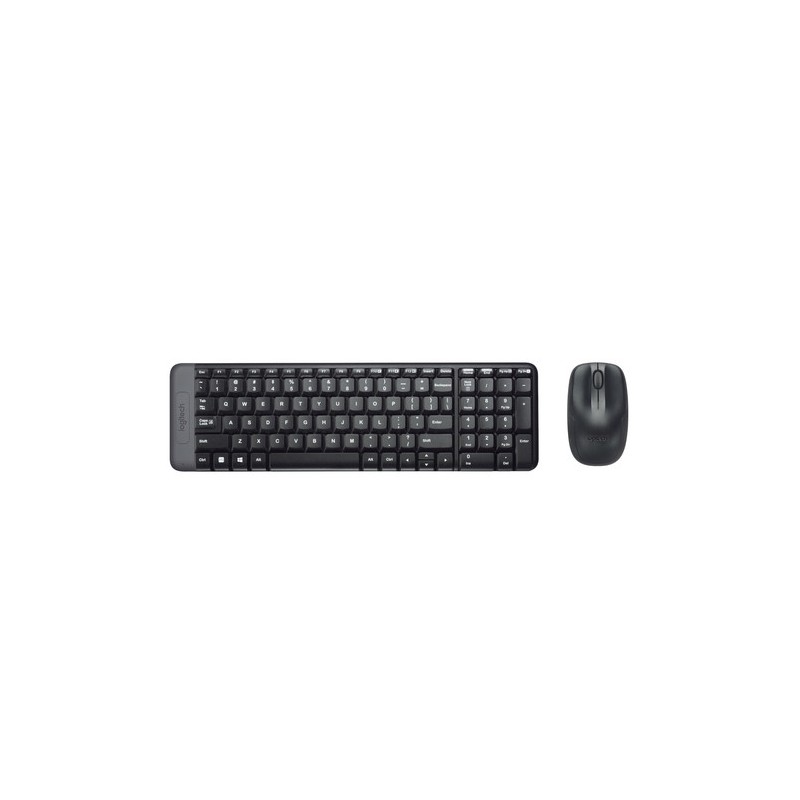 TASTIERA MK220 LOG WIRELESS+MOUSE NERA USB RETAIL