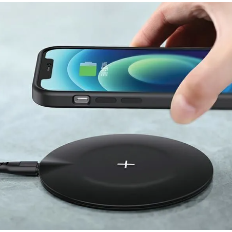 USAMS CARICATORE ULTRA THIN FAST WIRELESS CHARGER 15W - NERO