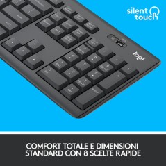 TASTIERA MK295 LOG WIRELESS+MOUSE USB SILENT GRAFITE
