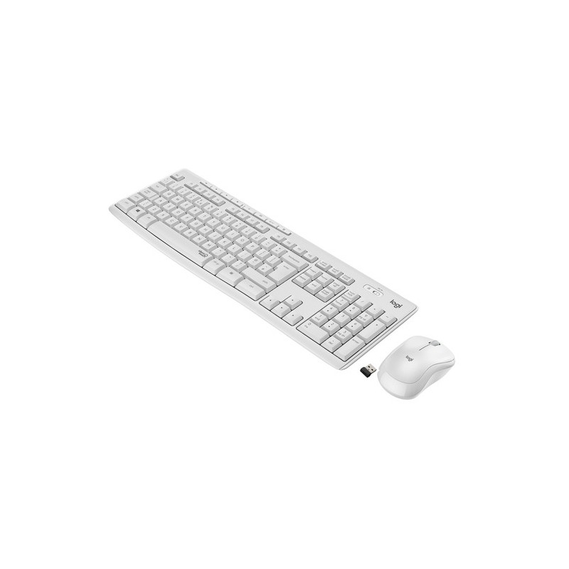 TASTIERA MK295 LOG WIRELESS+MOUSE W USB SILENT WHITE