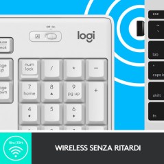 TASTIERA MK295 LOG WIRELESS+MOUSE W USB SILENT WHITE