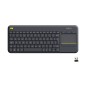 TASTIERA K400 PLUS LOG BK CON TOUCH WIRELESS NERA USB RETAIL UNIFIYNG