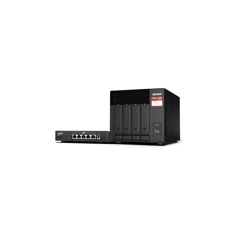 QNAP NAS 4 BAIE AMD V1000 4C/8T 8GB DDR4+SWITCH