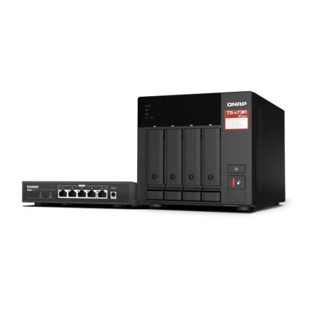 QNAP NAS 4 BAIE AMD V1000 4C/8T 8GB DDR4+SWITCH