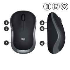 MOUSE M185 LOG WIRELESS SWIFT GREY LOGITECH USB NANO RECEIVER