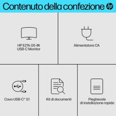 HP E27K G5 USB-C 4K 27 3840X2160 3YWOFF
