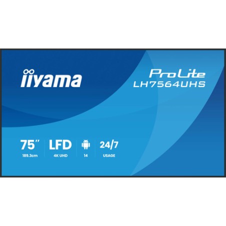 75  LCD UHD 4k Android 14 OS wifi 24/7